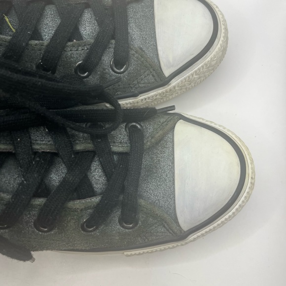 Converse All Star High tops Women’s Size 7 Grey Suede Leather Studded Sneakers - Picture 5 of 10
